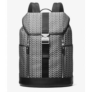 MICHAEL KORS | MK2000 Logo Jacquard Aviator Backpack in BLACK